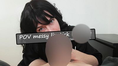POV unordentlicher Lippenstift-bl*wjob