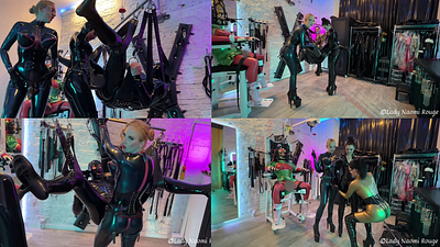 Latex Pegging mit drei Rubberladys
